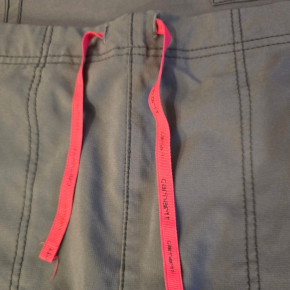 Carhartt Force Cross Flex Scrub Set Womens Medium Pewter Gray Pink Trim Stretch - Picture 6 of 9